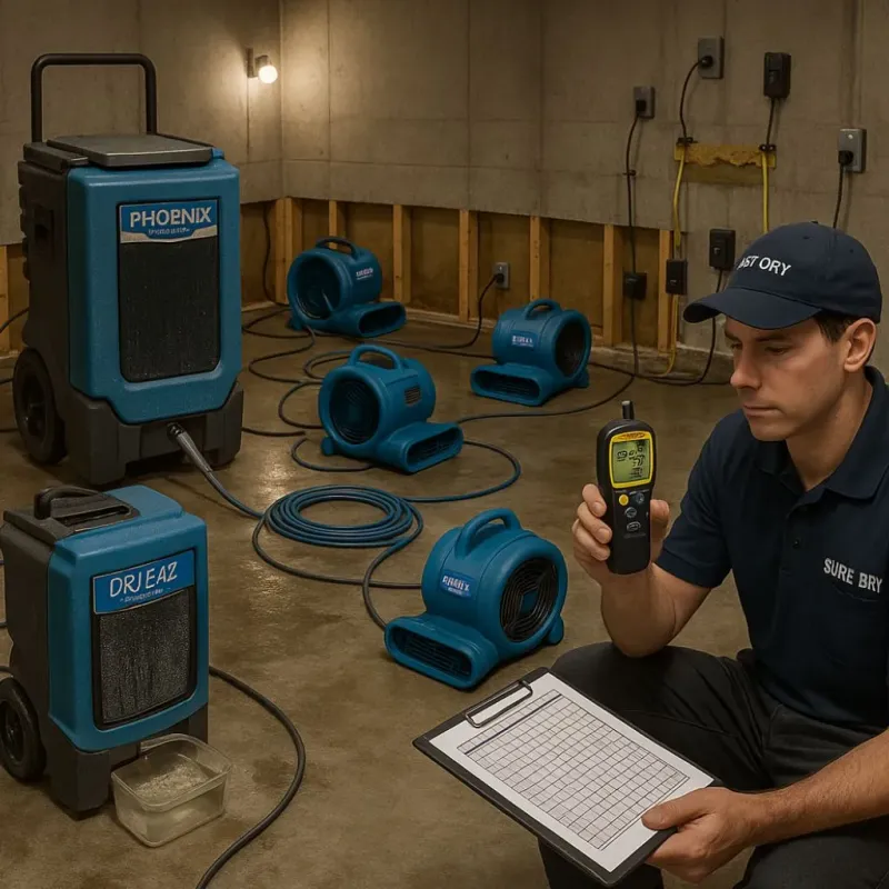 Structural Drying and Dehumidification process in Phoenix, IL